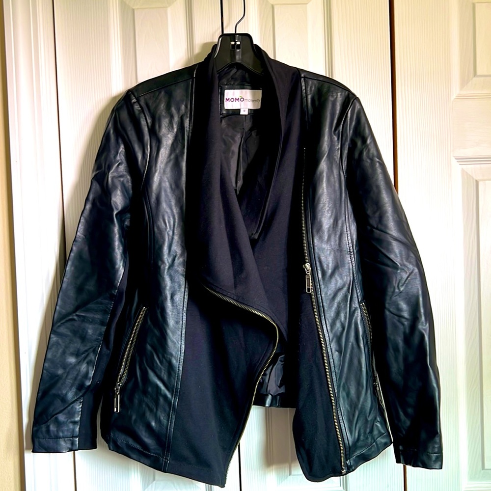 LIKE NEW Faux leather maternity jacket